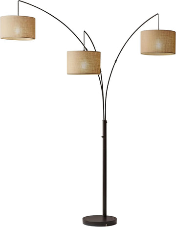 Arc Floor Lamp with 3 Movable Shades & Dimmable Brightness - Perfect Lighting and Corner Decor, Anti