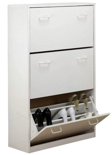 Stackable Triple Shoe Cabinet (White)