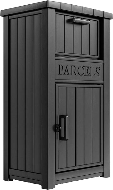 Package Delivery Box Box with Lockable Secure, Waterproof and Anti-Theft Storage (Black)