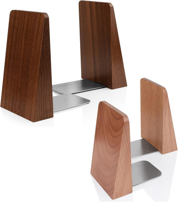 Wood Handmade Heavy Duty Bookends for Shelves Decorative Book Ends to Hold Books