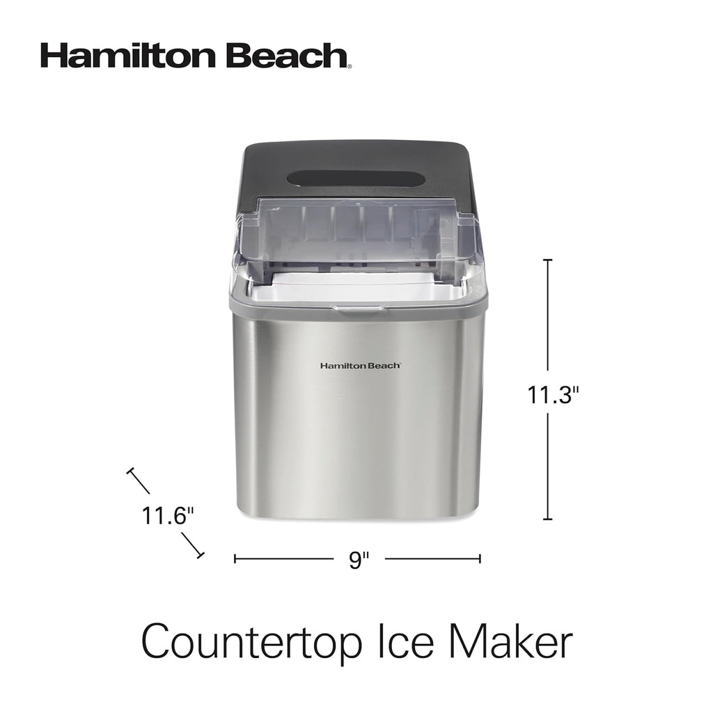 Bullet Countertop Ice Maker Machine, Makes 26 Lbs/Day, 9 Cubes Every 6 Minutes, Self-Clean Function , Makes 2 Sizes