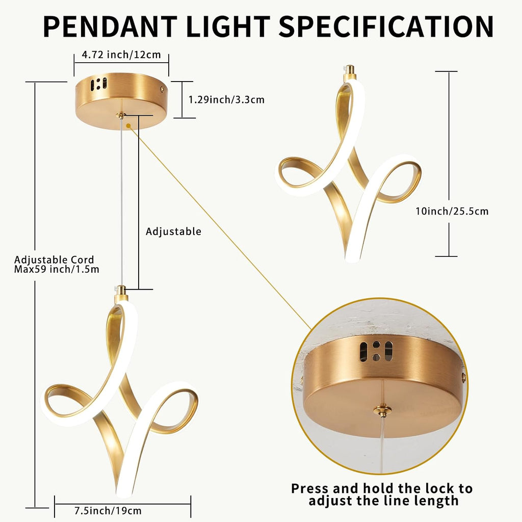 Modern Led Pendant Light 5500K Cold White Kitchen Island Pendant Light Fixtures Adjustable Height Led Pendant Lamp