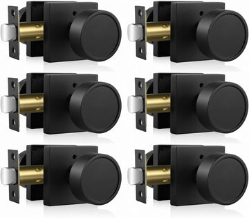 Black Door Knobs Interior, Zinc-Alloy Square Matte Black Privacy Door Knobs Bathroom