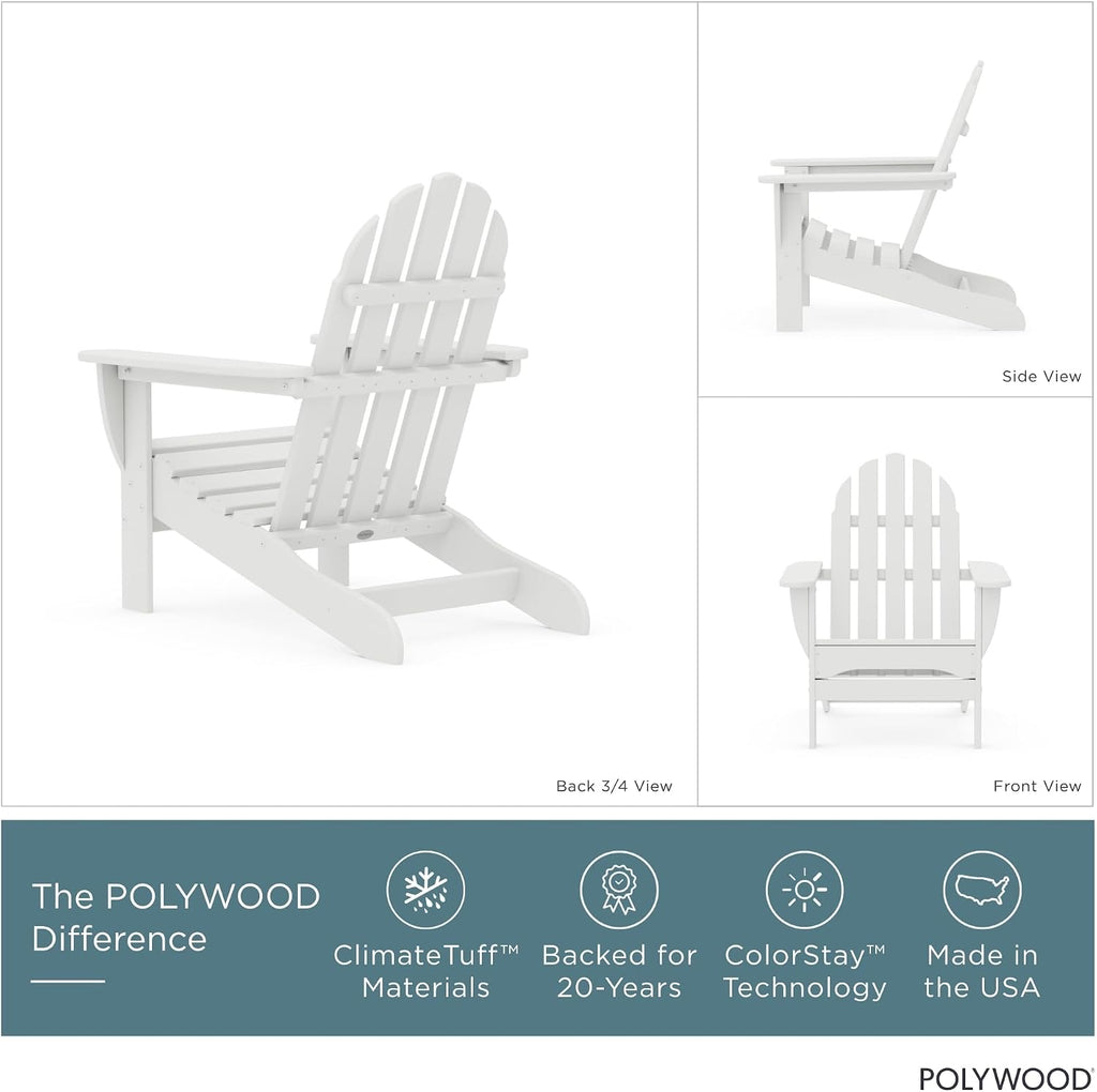AD4030WH Classic Outdoor Adirondack Chair, White