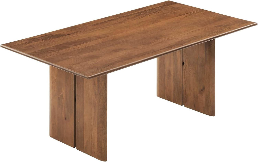 Amistad 72" Solid Wood Modern Farmhouse Rectangular Dining Table in Walnut