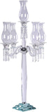 40" 5 Arm Premium Crystal Glass Taper Candle Holder Candelabra with Chandelier Chains
