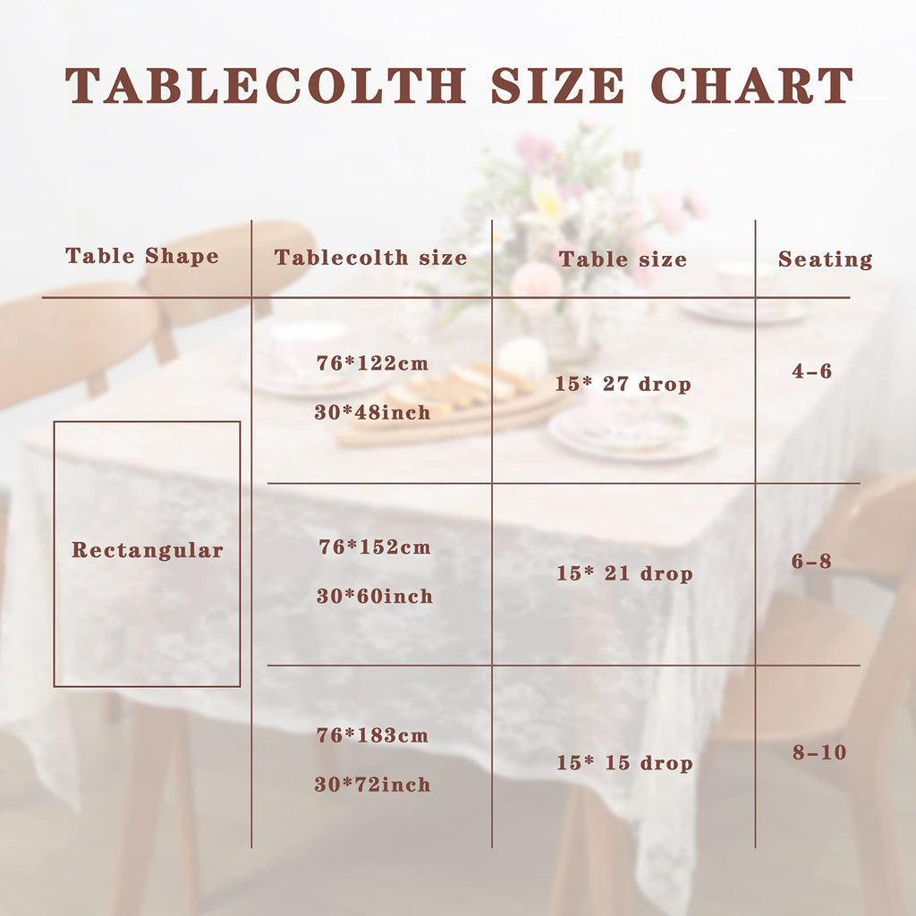 Rustic Ivory Wedding Tablecloths Lace Chic Rectangular