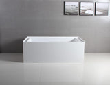 Aqua Eden VTAP603622L 60-Inch Acrylic Alcove Tub with Left Hand Drain, White
