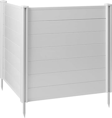 42" x 42" Privacy Screen - Outdoor Vinyl Fence Panel Enclosure for AC/Trash Bins/Pool Equipment - White