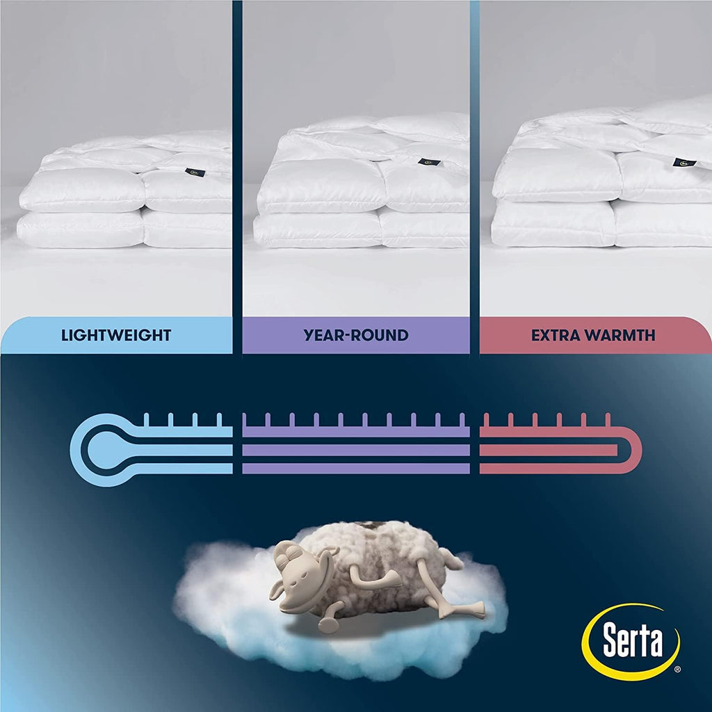 Down Illusion All Season Hypoallergenic Down Alternative Comforter with Corner Loops, King/Cal King, White