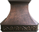 36 Inch Copper Wall Mount Range Hood