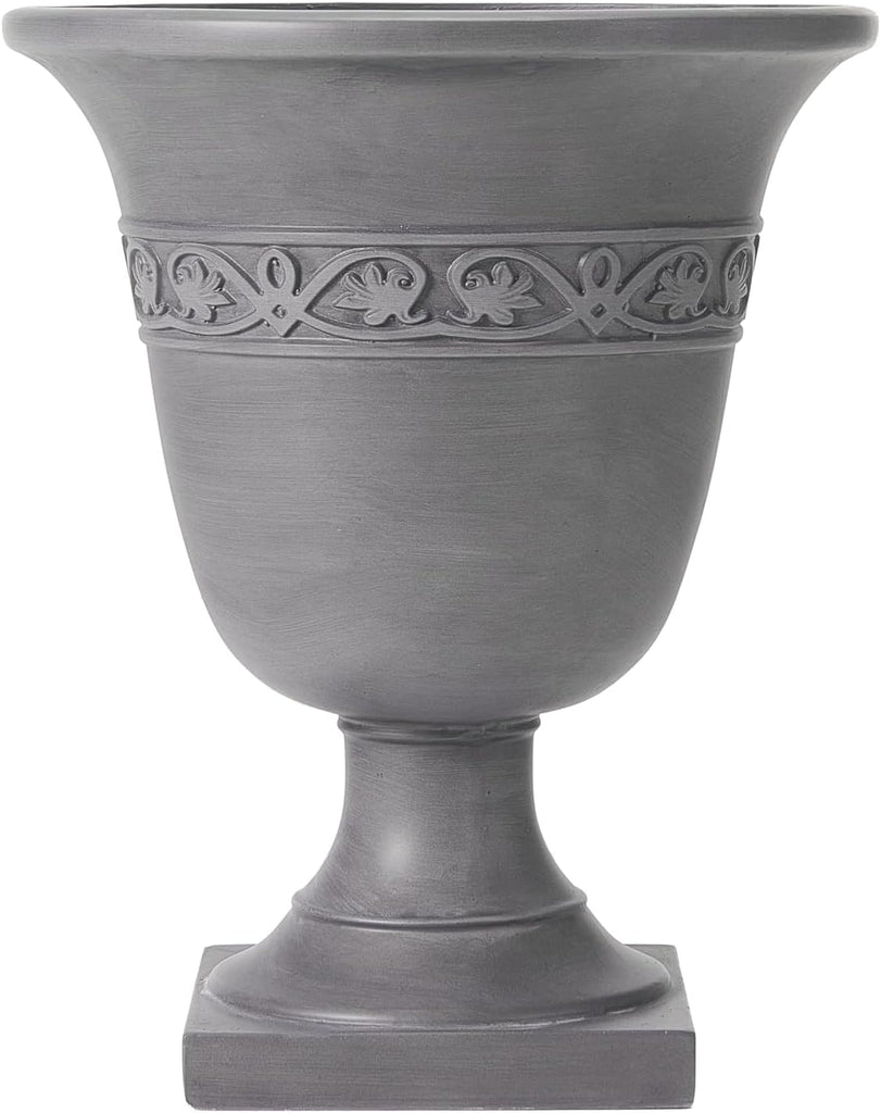 Sical Round Concrete Planter Set of 2, 2 Pack Garden Flower Pot with Drainage Hole, MGO Patio Urn Planter for Outdoor