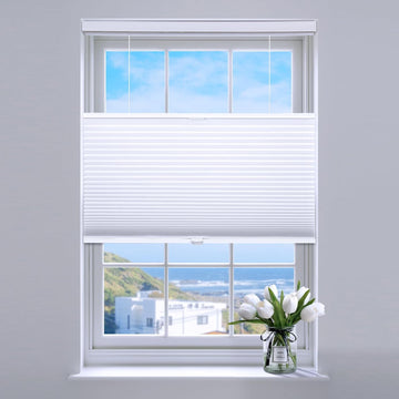 Top Down Bottom Up Cellular Shades 22" W x 36" H, White(Blackout)