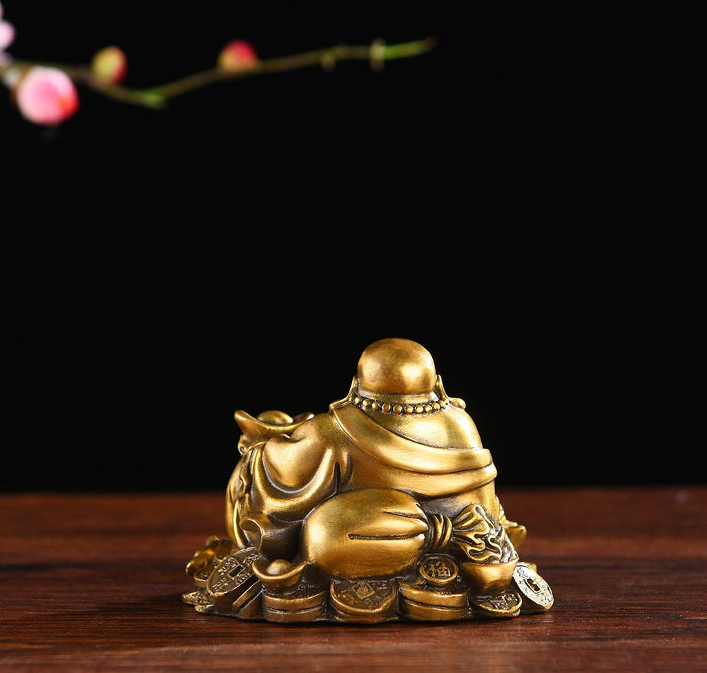 Sitting Laughing Buddha with Money Frog Statue