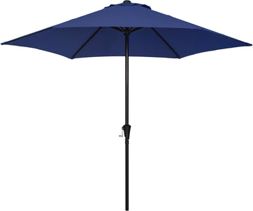 9FT Outdoor Patio Umbrella, Market & Table Umbrella with 6 Sturdy Ribs and Crank System, Fade-resistant & Waterproof