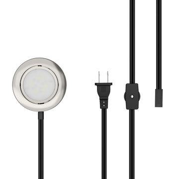 LED Puck Light, 1-Pack, 4000K, Brushed Nickel