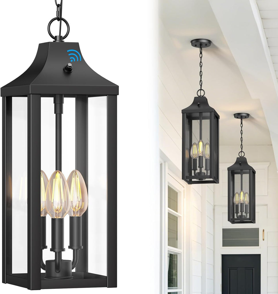 20" Large Outdoor Pendant Light Fixtures 3-Light