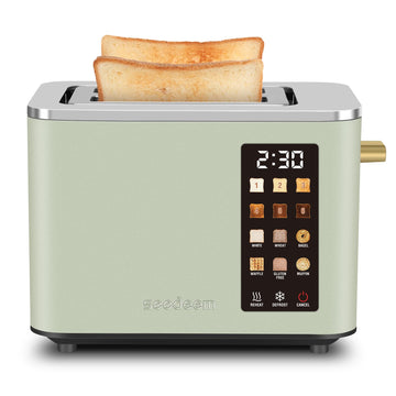 Touchscreen Toaster 2 Slice, Stainless Steel, 6 Shade, 900W, Green