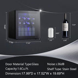 Mini Fridge Cooler - 70 Can Beverage Refrigerator Glass Door for Beer Soda or Wi