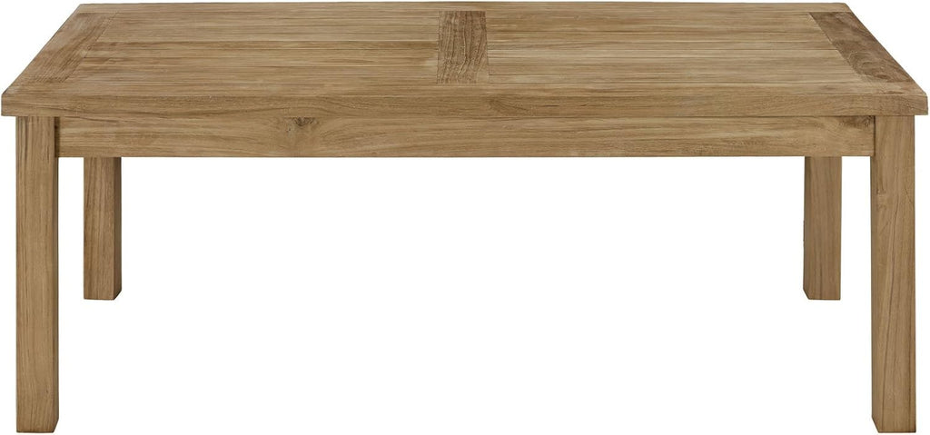 Marina Premium Grade A Teak Wood Outdoor Patio Rectangle Coffee Table in Natural