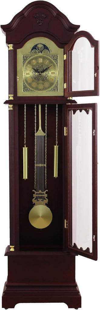 72" Floor Standing Grandfather Clock Cherry Finish
