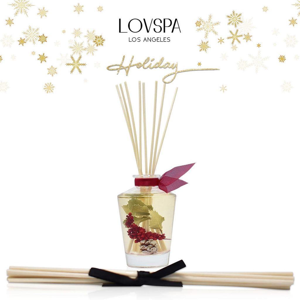 Reed Diffuser Set, Holiday Red Currant & Woods Scented Oil Diffuser with Sticks, Home Fragrance Accessories Shelf