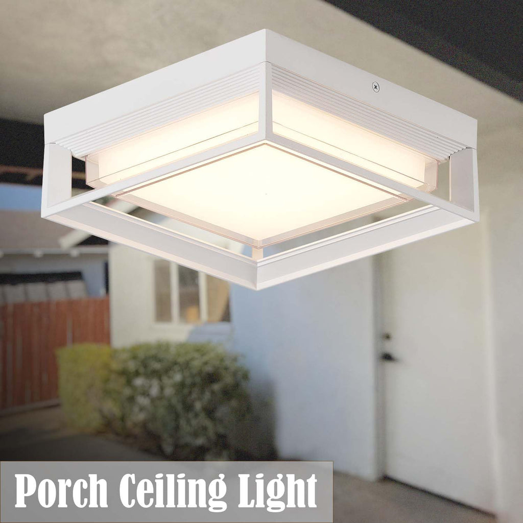 Modern White LED Flush Mount Ceiling Light Outdoor
