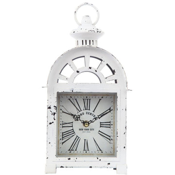 Vintage Inspired Lantern Grand Central New York City Train Station-Style Mantle Clock, Silent-Non-Ticking with Quartz