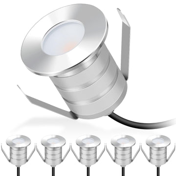 Outdoor Recessed LED Lights, 3 Watt Soffit & Deck Riser Lighting Flush Mount, 12V-24V Low Voltage Landscape In Ground