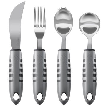 Adaptive Utensils, Weighted Utensils for Hand Tremors, Utensils for Parkinsons Patients, Elderly, Arthritis, Weak Hand