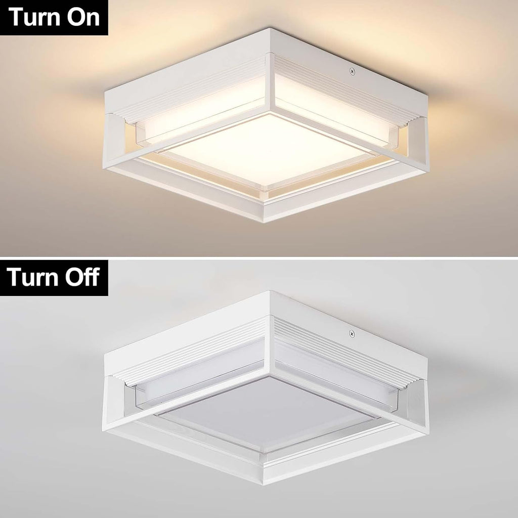 Modern White LED Flush Mount Ceiling Light Outdoor