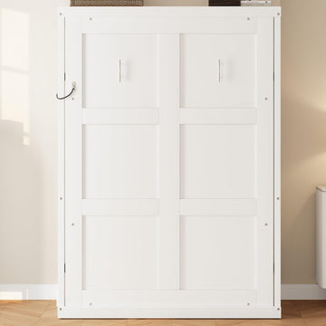 Twin Farmhouse Murphy Bed,Solid Wood Folding Vertical Murphy Wall Bed Cabinet for Bedroom Office,Space-Saving
