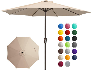 10FT Outdoor Patio Umbrella Outdoor Table Umbrella with Push Button Tilt and Crank - Beige