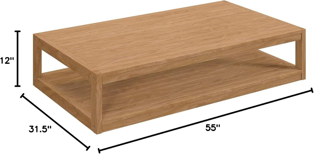 Carlsbad Teak Wood Coffee Table, Natural