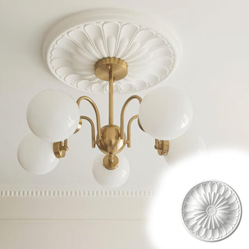 24 in French Style of Ceiling Medallions, Decorative Medallion for Light Fixture, Lightweight Easy to Install