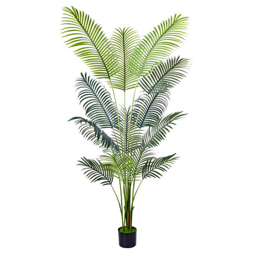 Artificial Golden Cane Palm Tree 1Pack 6Feet Faux Plant Decor Indoor Outdoor Faux Areca Palm Tree in Pot Perfect