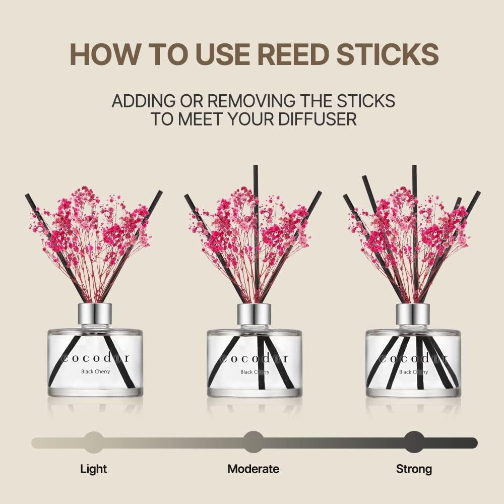 Flower Reed Diffuser Set / 6.7oz / White Jasmine/Scent Diffuser with Sticks Home Fragrance Reed Diffuser