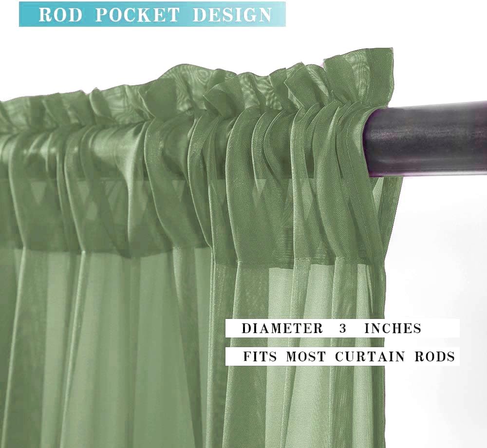 Spring Window Valance Half Sheer Curtain Valance Rod Pocket Voile Drape Extra Wide for Kitchen Cafe Bathroom Small