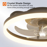 Modern Ceiling Fans with Lights and Remote, Flush Mount, 20 Inch Bladeless Ceiling Fan with Light, Low Profile Ceiling Fan, Reversible, 3CCT, Dimmable, Quiet, Ceiling Fans for Bedroom, Black A101-B0DNB28JSZ