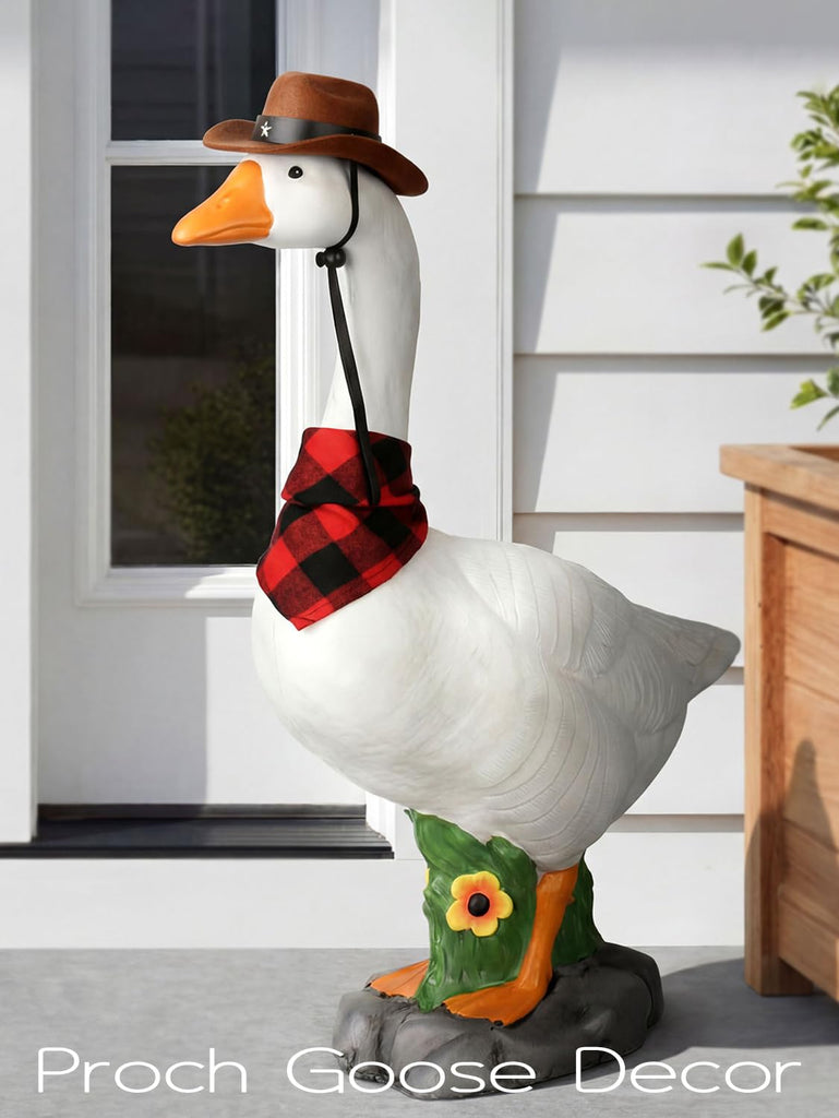 Premium Adjustable Large 23 Inch Porch Goose Statue