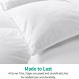 Lightweight Feather Down Comforter King - Ultra Soft 100% Organic Cotton Quilted Duvet Insert