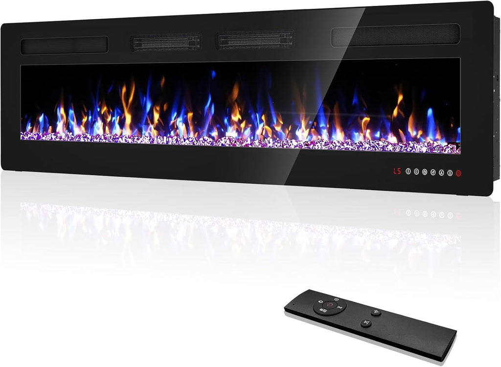 72Ó Recessed and Wall Mounted Fire Places Electric Fireplace Ultra Thin with Remote Control, Toucn Screen A132-B0CW3B3JQX