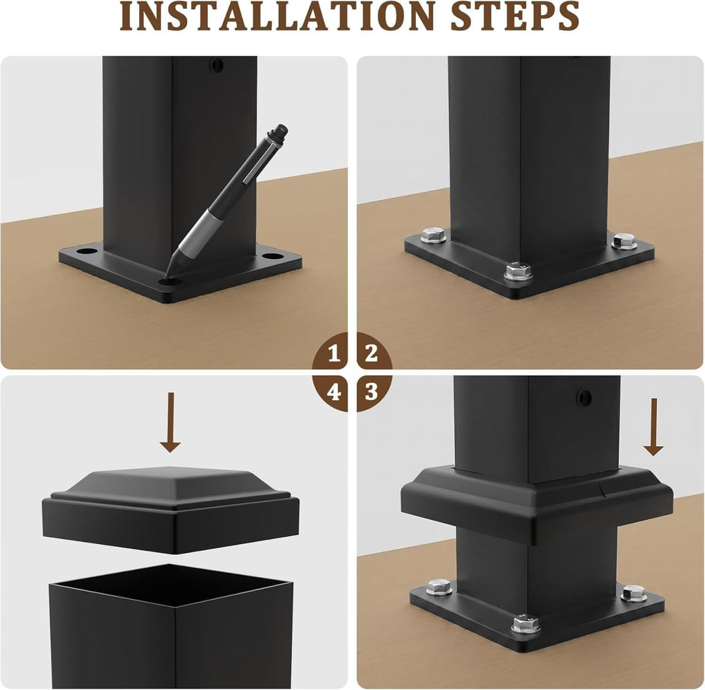 Deck Railing (Black, 39 In, Line Post)