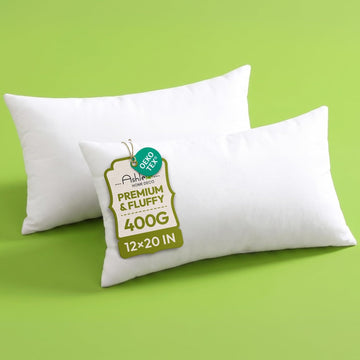 2x20 Pillow Inserts, Hypoallergenic Lumbar Pillow - Set of 2