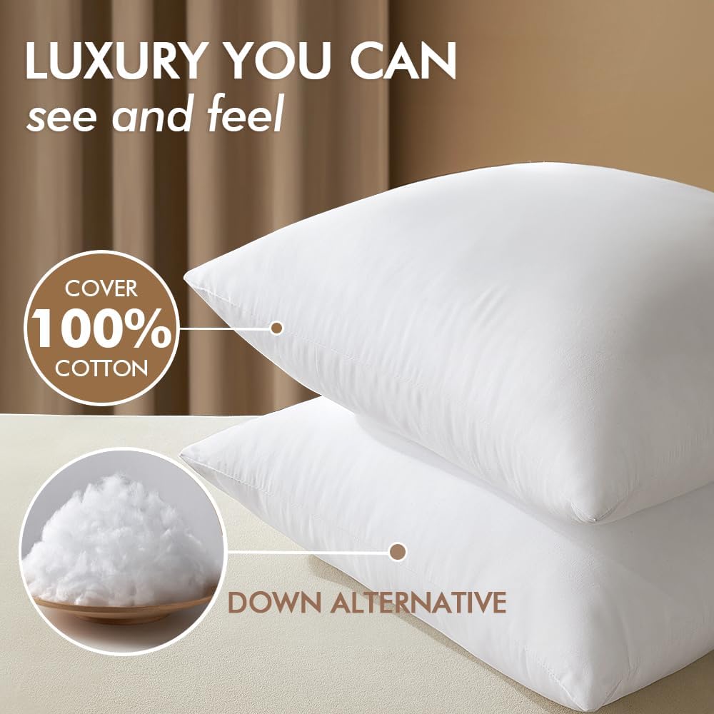 20x20 Pillow Inserts,Down Alternative Throw Pillows - Set of 2
