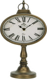 HOME Antique Mantel Clock, Gold Retro Desk Clock Silent-Non-Ticking Battery Operated Decorative Desk Table Clock