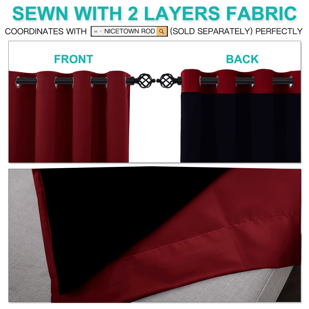 Cold Blocking 100% Blackout Curtains, Durable and Soft Black Lined Blackout Drapes, Energy Saving Decoration Sliding