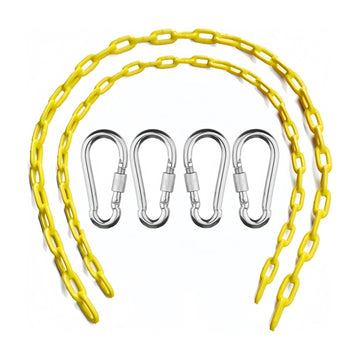 60-Inch Fully Plastic Coated Chains (2) With 4 Free Quick Links - Anti-Rust Iron Link for Playground Kids Tree Swing