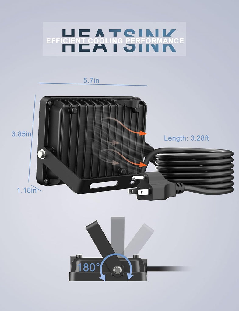 LED Flood Light Outdoor 500W Equiv, 50W RGBW Color Changing Outdoor Floodlights with Remote, Uplighting Indoor IP66