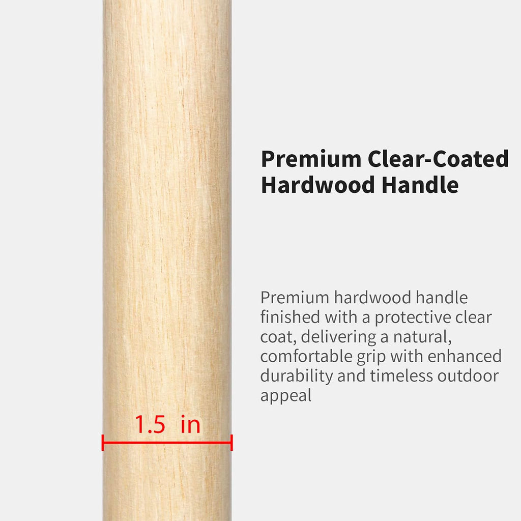 9FT/10FT Wood Patio Umbrella, Large Outdoor Table Umbrella with 205G Olefin/180G Yarn-Dyed Fabric, Push-Pull Operation